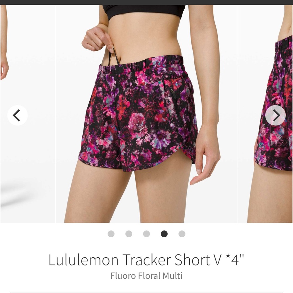Lululemon Fluoro Floral Multi Tracker Shorts